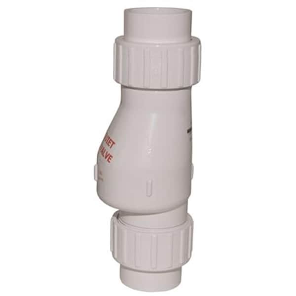 Zoeller Quiet Check Valve, 1.5 in., PVC, Union Solvent Weld - White ZO299869 - main